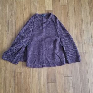 Purple poncho with zippers